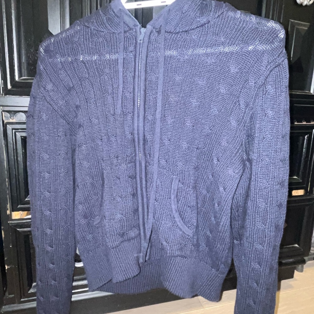 Harlow navy Blue Zip-Up Sweater